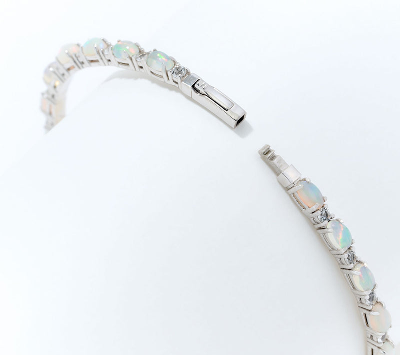 Affinity Gems Oval Gemstone Tennis Bangle, Sterling Silver — View 12