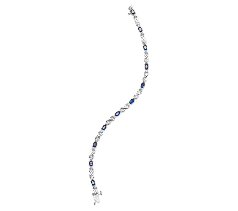 Haus of Brilliance Sapphire & Diamond Accent Bracelet, 10K — View 6