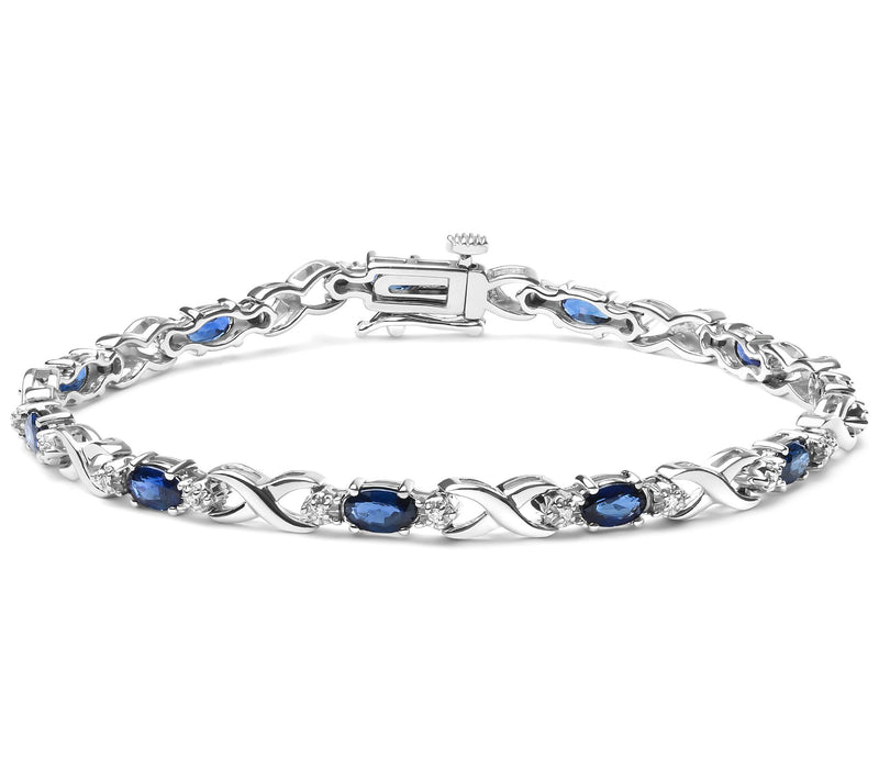 Haus of Brilliance Sapphire & Diamond Accent Bracelet, 10K — View 3