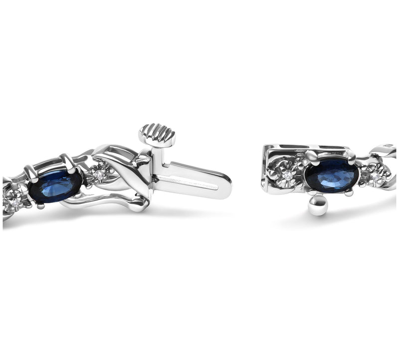 Haus of Brilliance Sapphire & Diamond Accent Bracelet, 10K — View 4