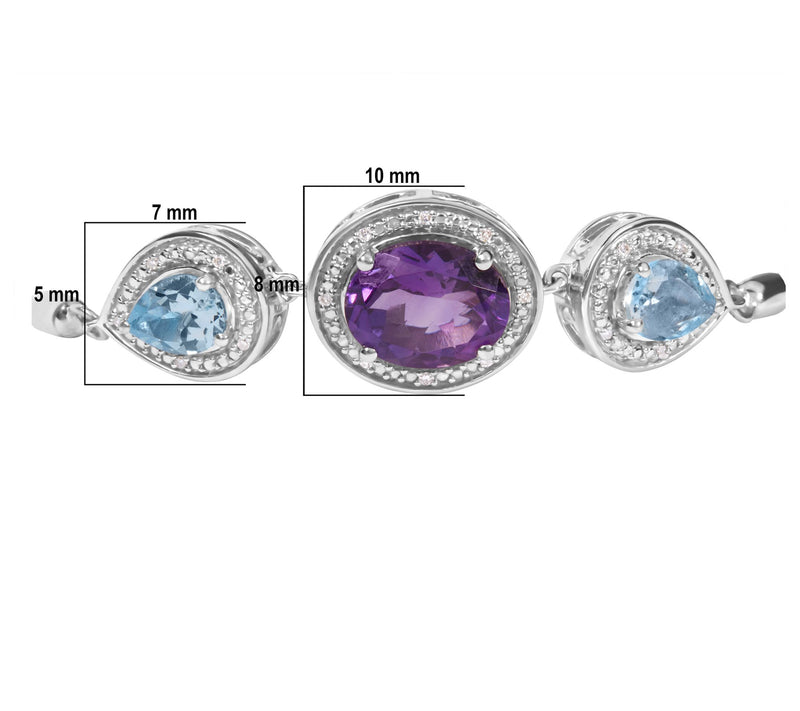 Haus of Brilliance Multi-Gemstone & Diamond Bracelet, Sterling — View 7
