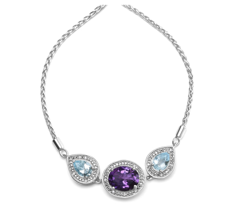 Haus of Brilliance Multi-Gemstone & Diamond Bracelet, Sterling — View 5
