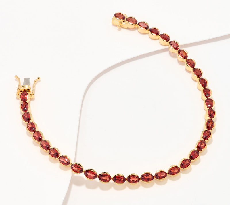 Affinity Gems Oval Cut Gem Tennis Bracelet, 14K Plated Sterling — View 5