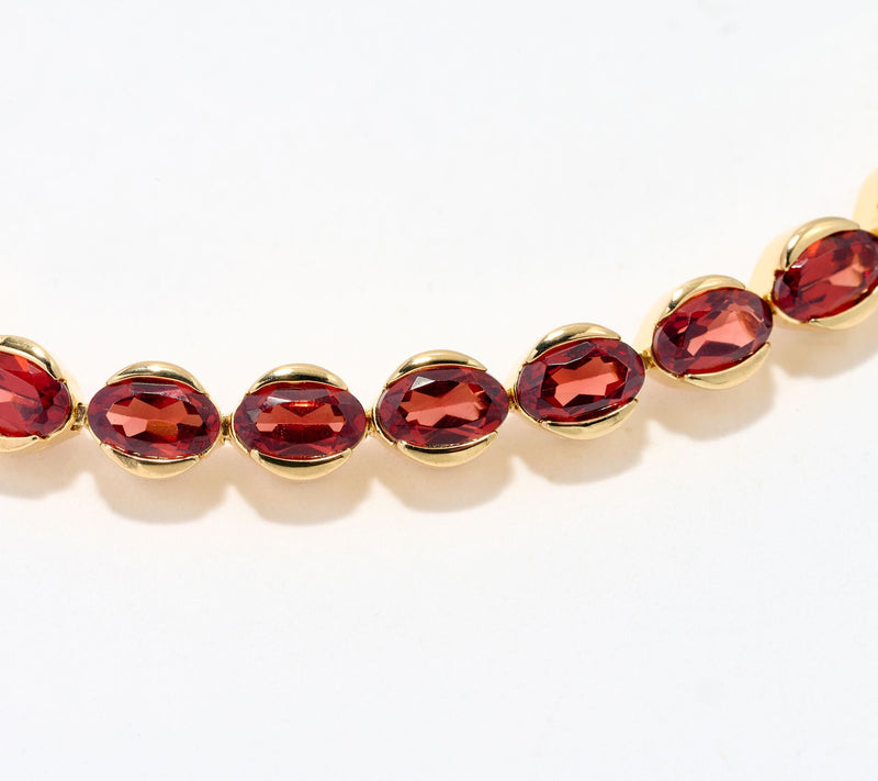 Affinity Gems Oval Cut Gem Tennis Bracelet, 14K Plated Sterling — View 14
