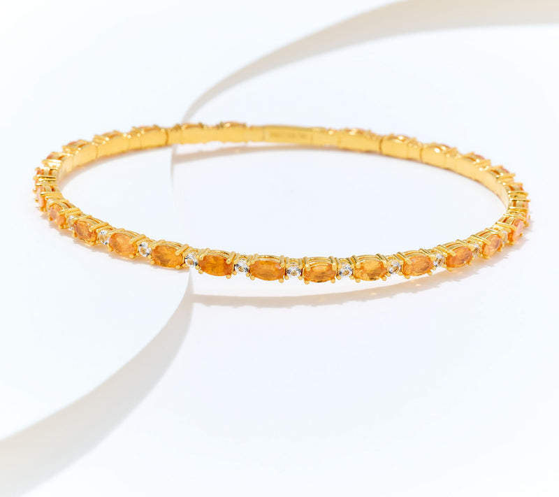 Affinity Gems Oval Gem Tennis Bangle, 14K Plated Sterling Silver — View 7