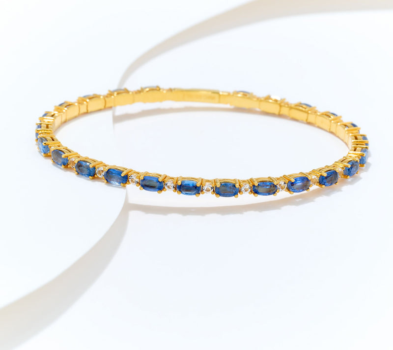 Affinity Gems Oval Gem Tennis Bangle, 14K Plated Sterling Silver — View 9