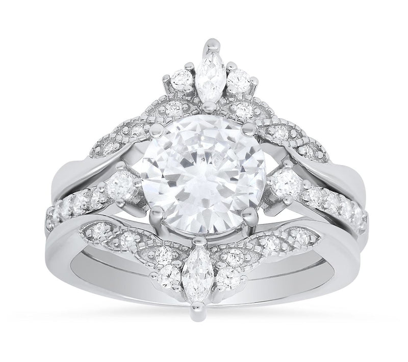 Sterling Silver 2.60 cttw Stackable Statement Ring Set — Main view