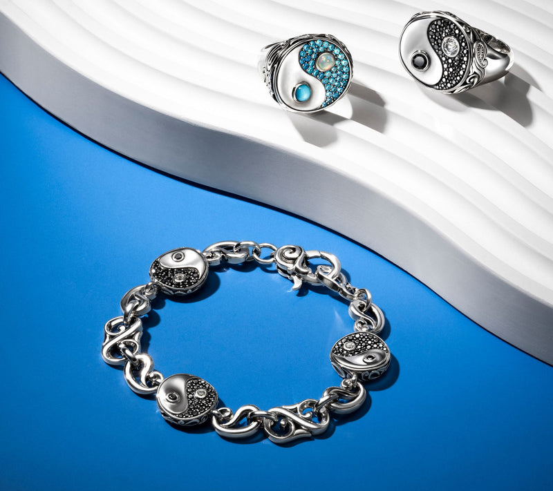 Third Person Sterling Silver Creative Soul Yin Yang Bracelet — View 6