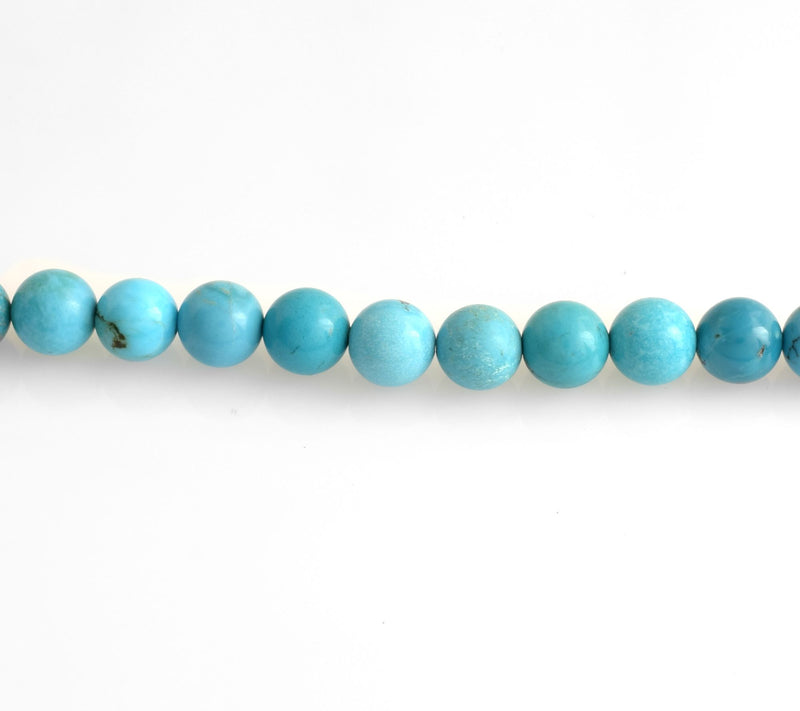 Sterling Silver Turquoise Round Bead Necklace — View 6