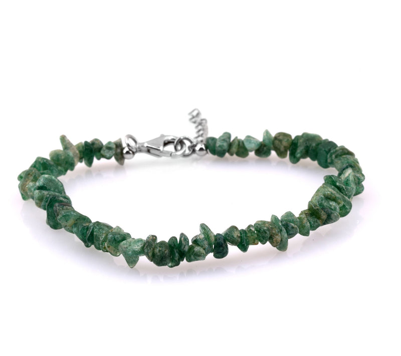 Sterling Silver Uncut Multi-Gemstone Beaded Bracelet — Main view