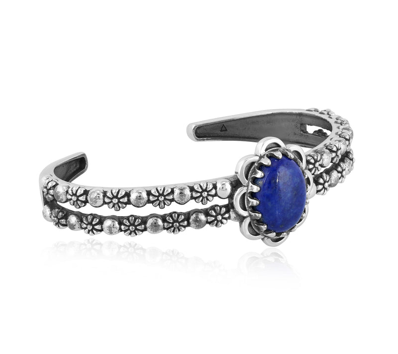 American West Sterling Double Row Gemstone Cuff — View 2