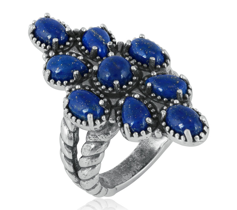 American West Sterling Gemstone Cluster Ring — View 2