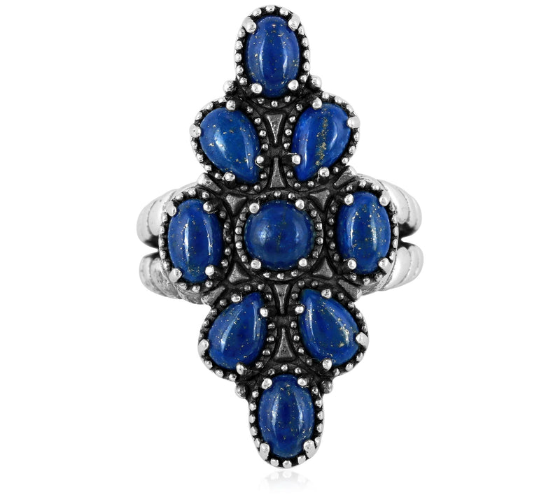 American West Sterling Gemstone Cluster Ring — View 4