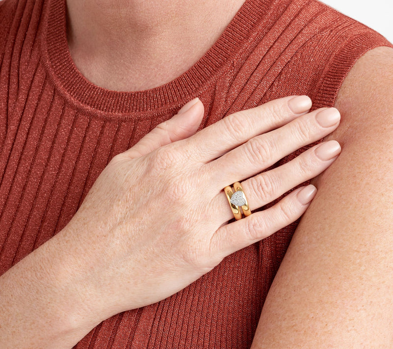 LuxLab 0.20 cttw Lab Grown Diamond Heart Ring, 18K Gold Plated — View 8