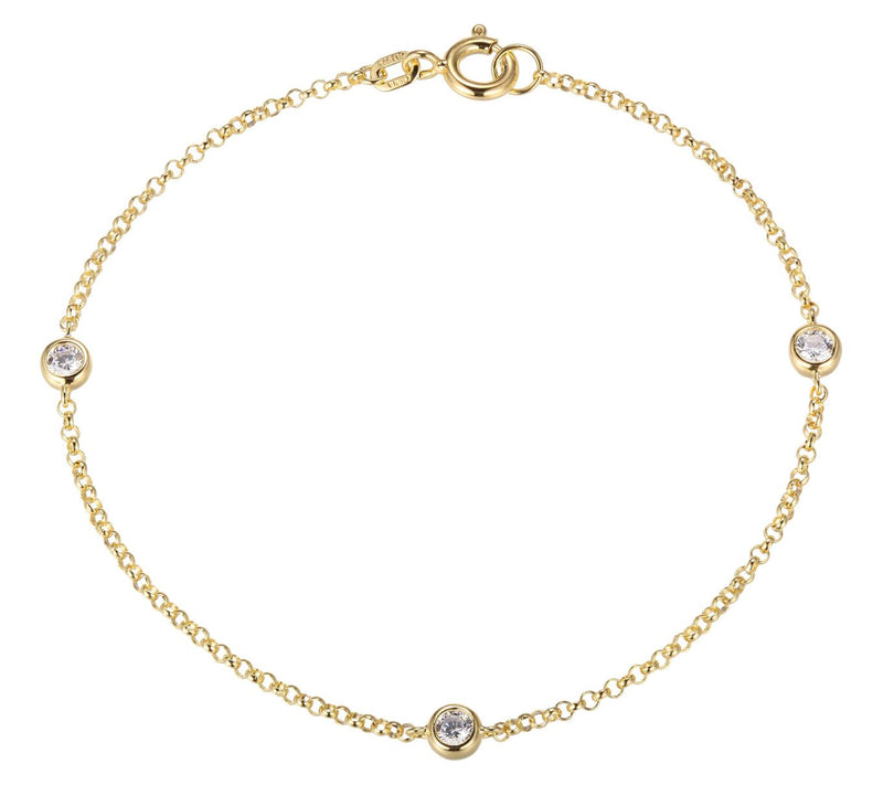 LuxLab 0.25 cttw Lab Grown Diamond Bracelet, 18K Gold Plated — Main view