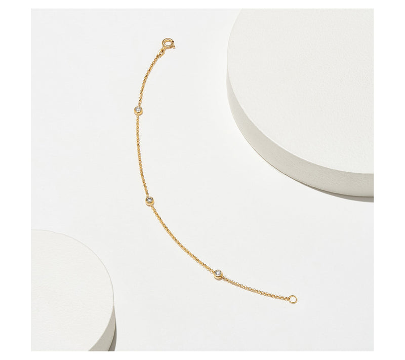 LuxLab 0.25 cttw Lab Grown Diamond Bracelet, 18K Gold Plated — View 6