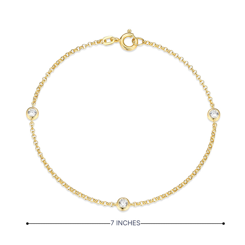LuxLab 0.25 cttw Lab Grown Diamond Bracelet, 18K Gold Plated — View 4