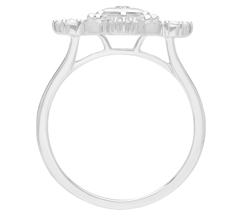 Goddaughters Sterling Silver White Topaz Evil Eye Ring — View 3