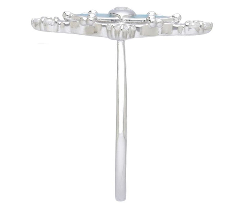 Goddaughters Sterling Silver White Topaz Evil Eye Ring — View 2