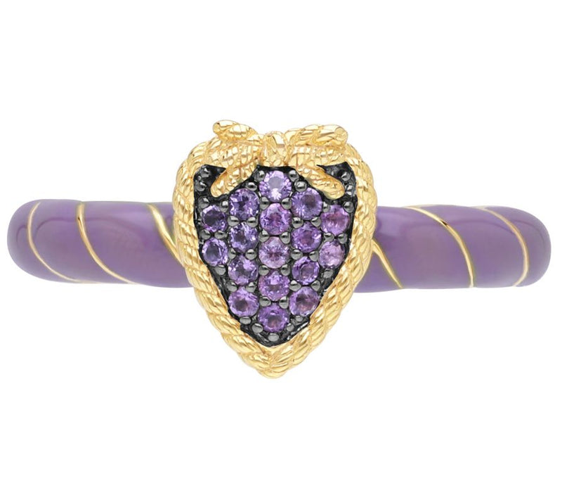 Goddaughters 14K Gold Clad Amethyst Love Knot Ring — Main view