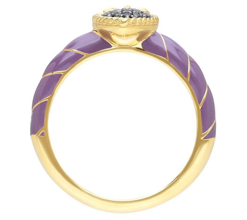 Goddaughters 14K Gold Clad Amethyst Love Knot Ring — View 2