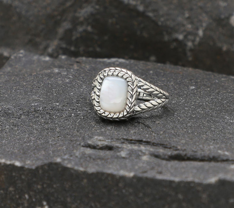 Tiffany Kay Studio Sterling Herringbone Cushion Gemstone Ring — View 4