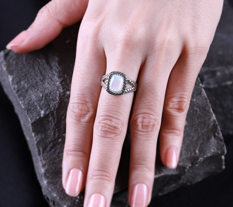 Tiffany Kay Studio Sterling Herringbone Cushion Gemstone Ring — View 5