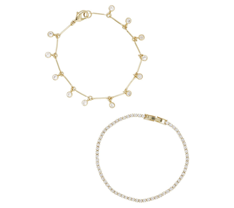 Ettika Crystal Droplet Chain Bracelet Set — Main view
