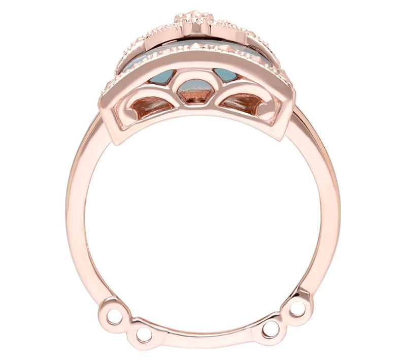 Dallas Prince 14K Rose Clad Chalcedony & Marcasite Ring — View 2