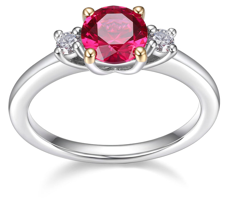 LuxLab Created Ruby & Lab Grown Diamond Ring, S terling — View 2