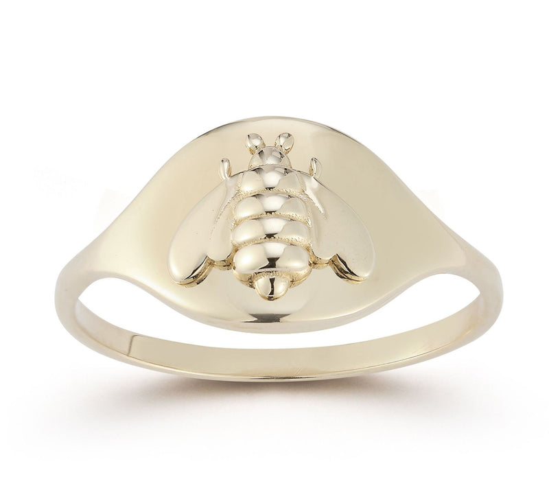 Luminosa Gold Bee Disc Ring, 14K — Main view