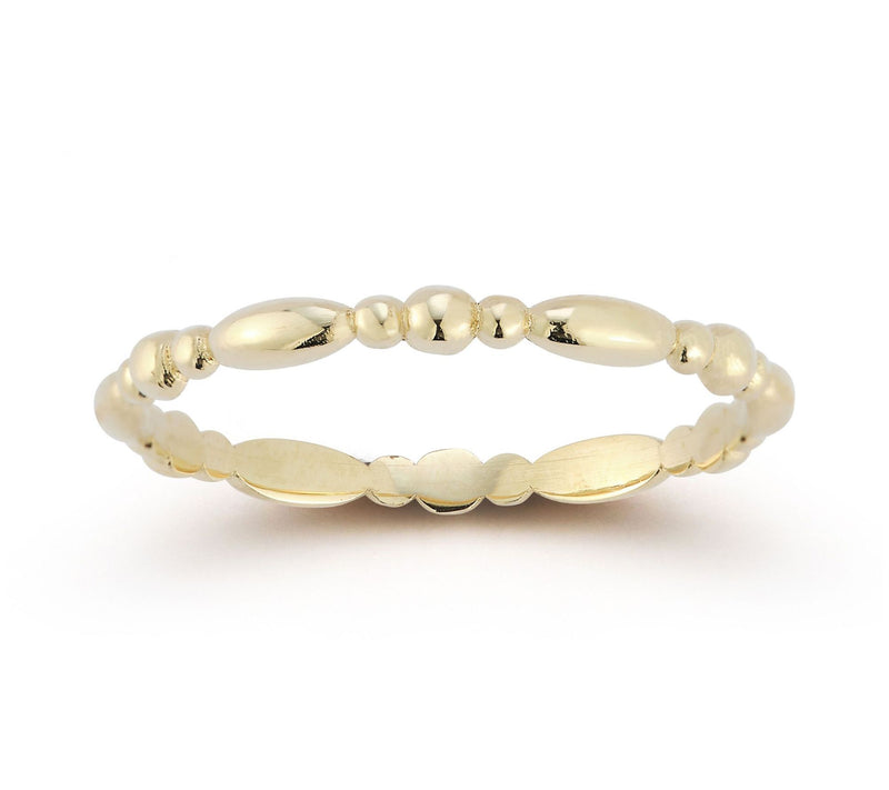 Luminosa Gold Thin Puffed Figaro Ring, 14K — View 7