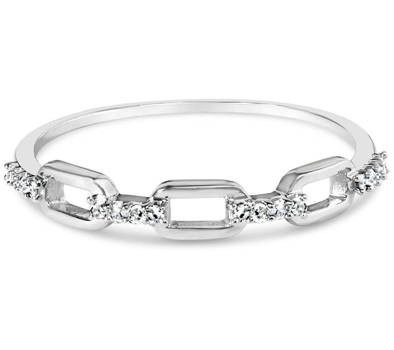 Haus of Brilliance Diamond Accent Paperclip Ring, Sterling — View 3