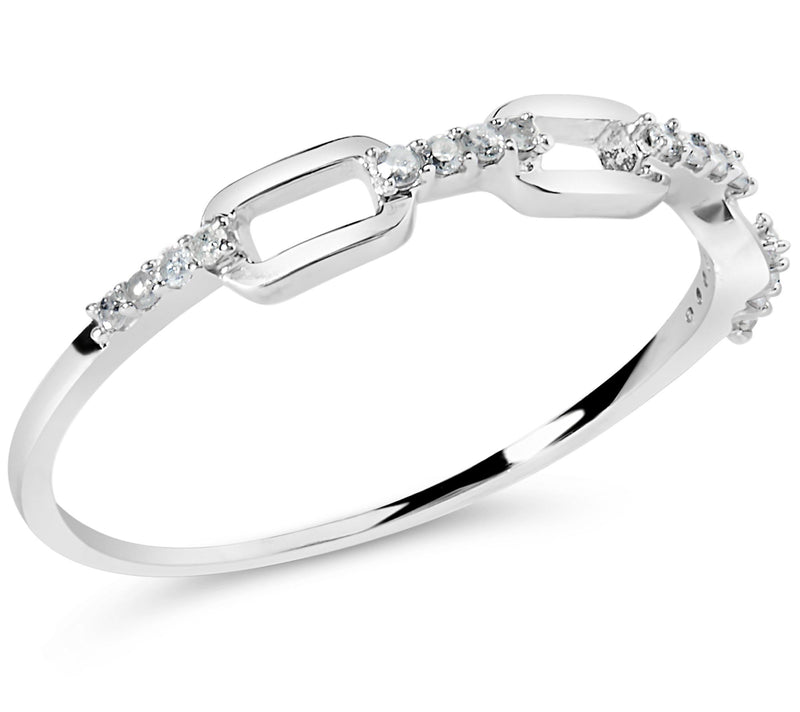 Haus of Brilliance Diamond Accent Paperclip Ring, Sterling — View 5