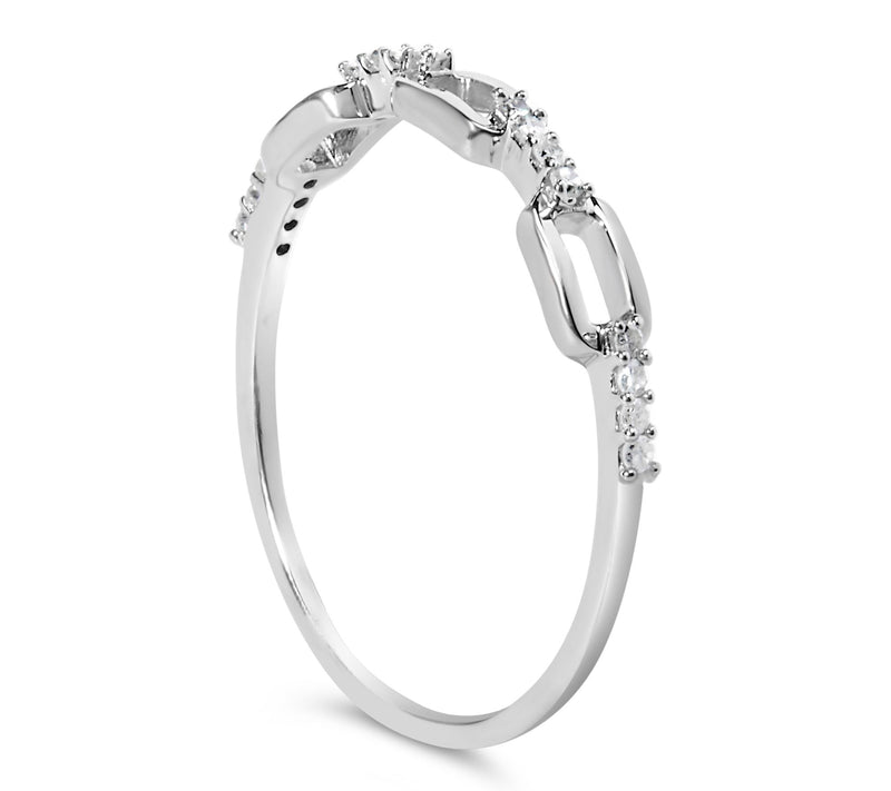 Haus of Brilliance Diamond Accent Paperclip Ring, Sterling — View 6