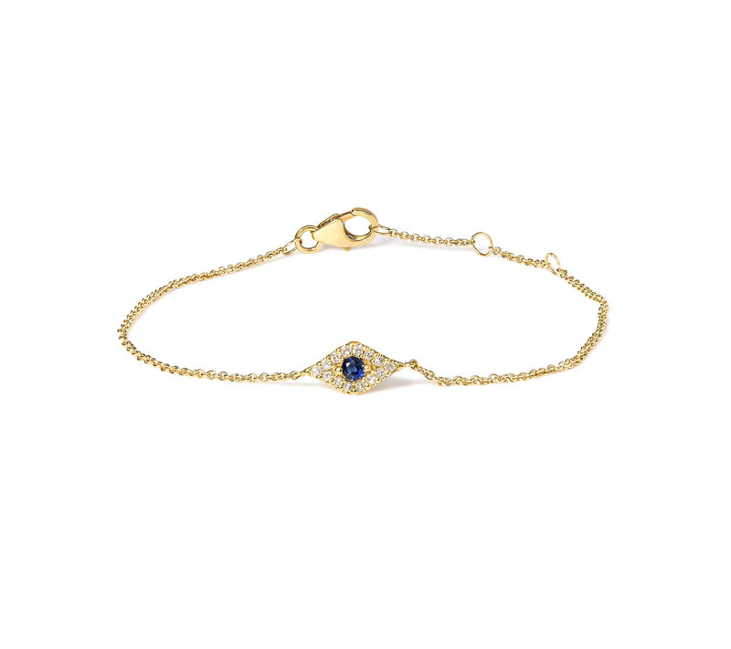 Haus of Brilliance Sapphire & Diamond Link Bracelet,10K — View 3