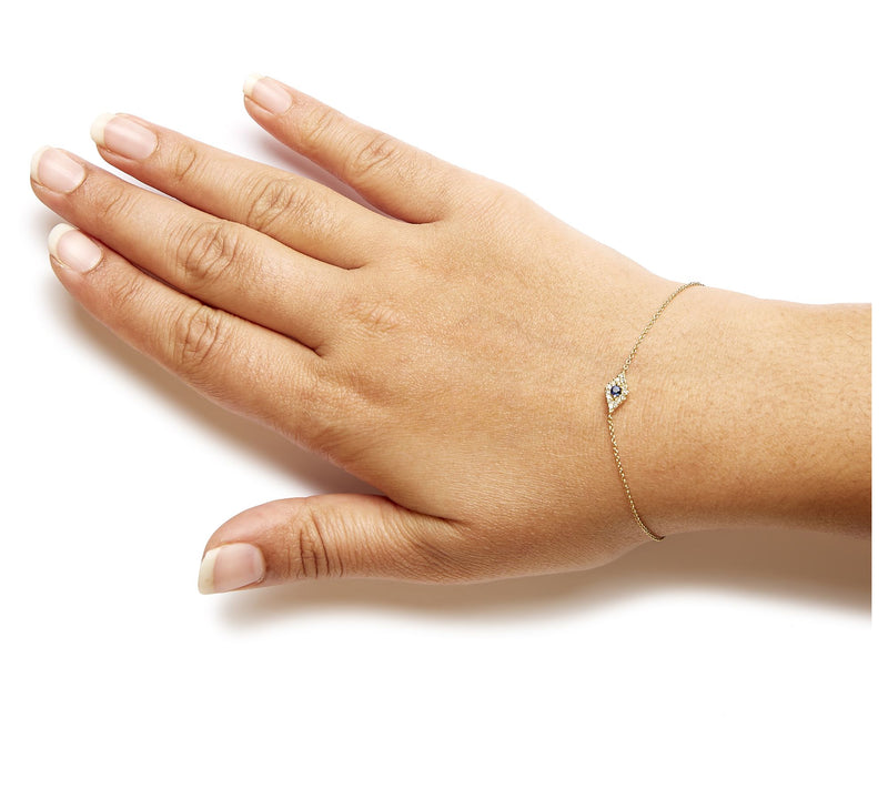 Haus of Brilliance Sapphire & Diamond Link Bracelet,10K — View 6