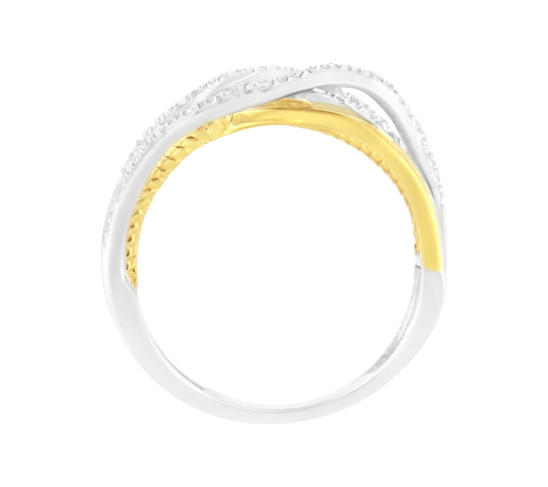Haus of Brilliance Diamond Crossover Ring Band,  Sterling — View 5