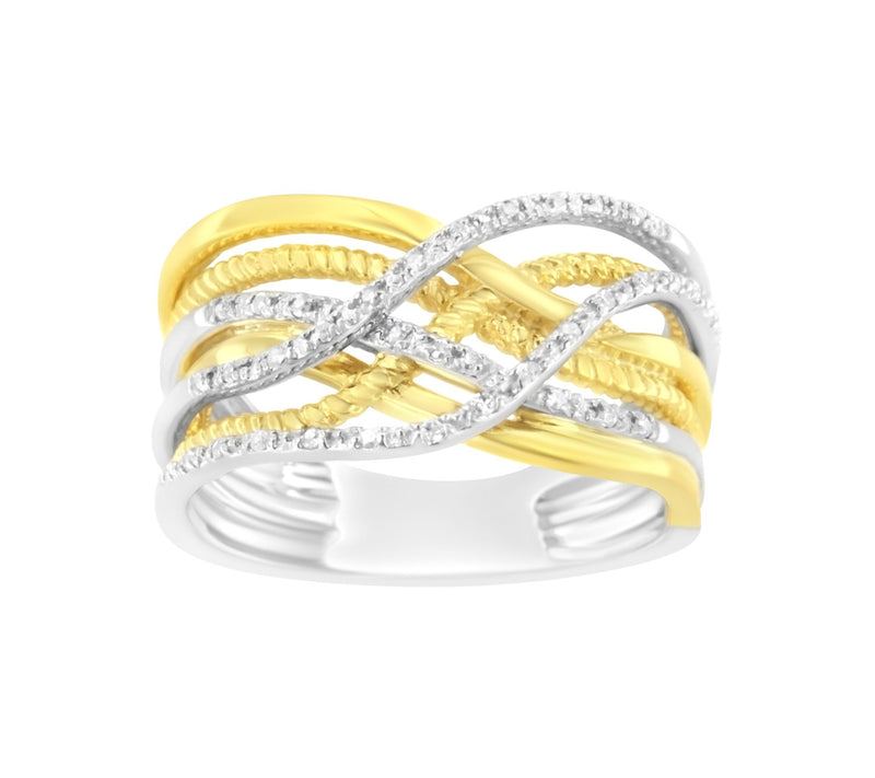 Haus of Brilliance Diamond Crossover Ring Band,  Sterling — View 3