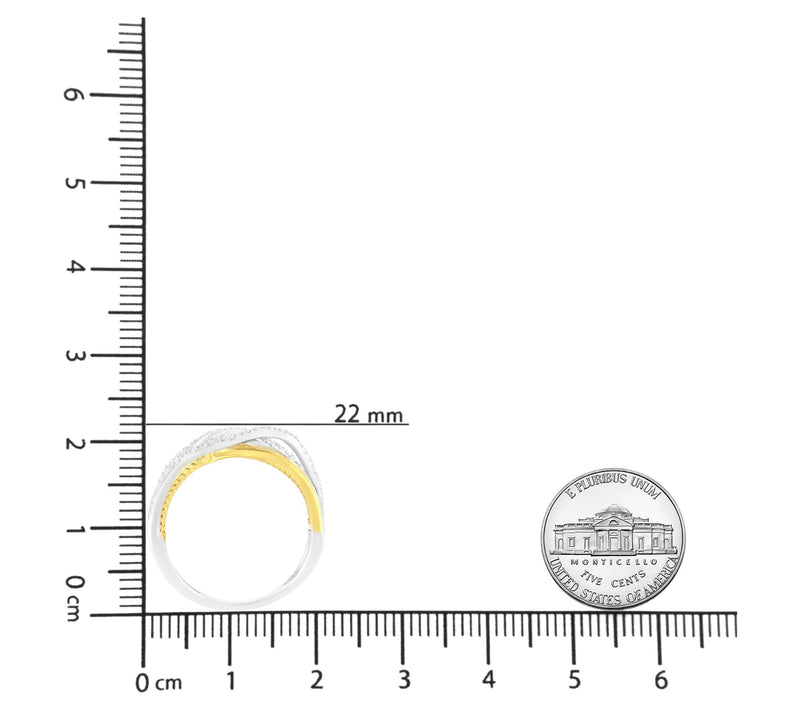 Haus of Brilliance Diamond Crossover Ring Band,  Sterling — View 8