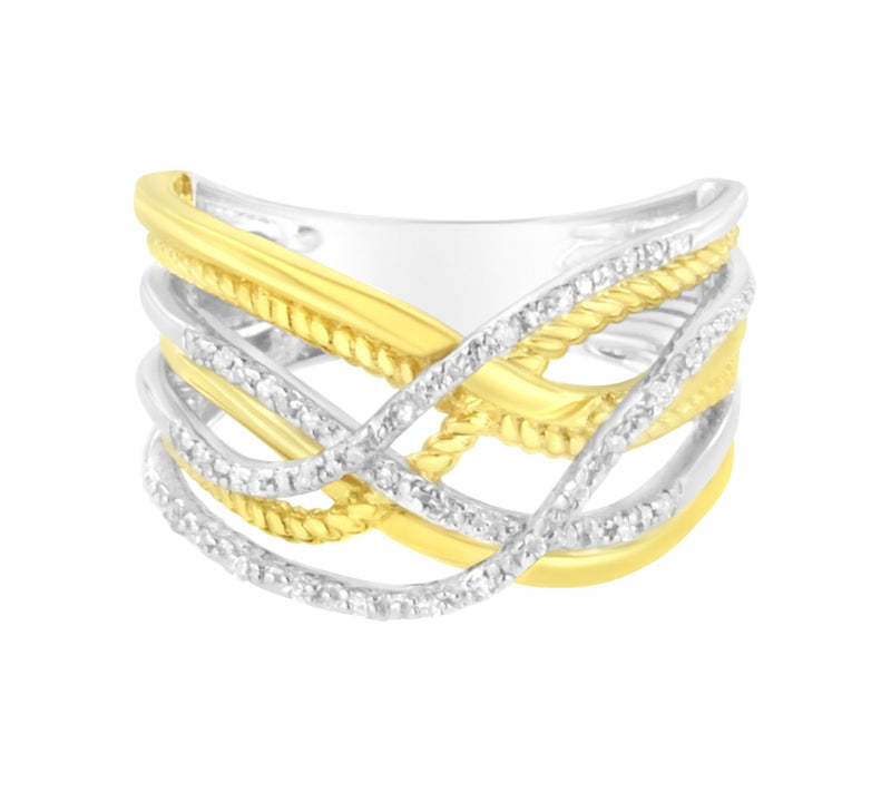 Haus of Brilliance Diamond Crossover Ring Band,  Sterling — View 6