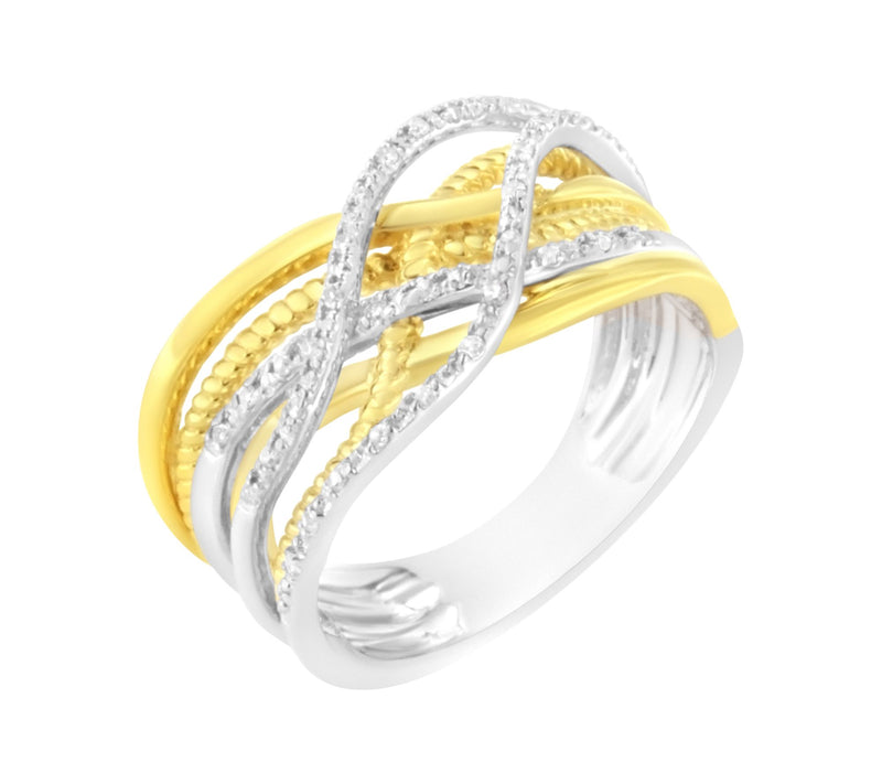 Haus of Brilliance Diamond Crossover Ring Band,  Sterling — View 4