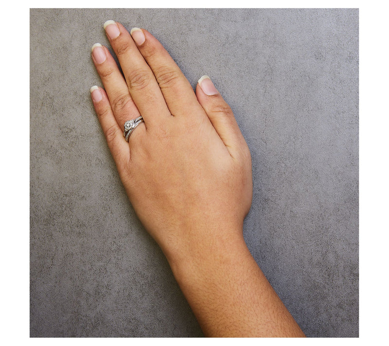 Haus of Brilliance 0.25 cttw Diamond Bridal Rin g Set, Sterlin — View 6