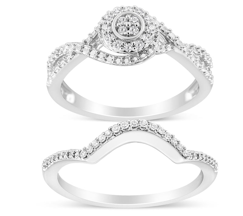 Haus of Brilliance Diamond Accent Bridal Set Ring, Sterling — View 3