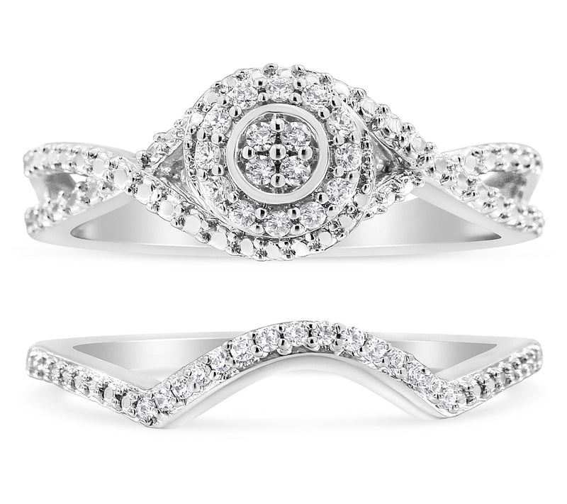 Haus of Brilliance Diamond Accent Bridal Set Ring, Sterling — View 4
