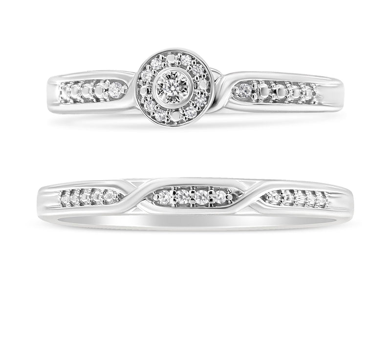 Haus of Brilliance Diamond Accent Bridal Ring S et, Sterling — View 4