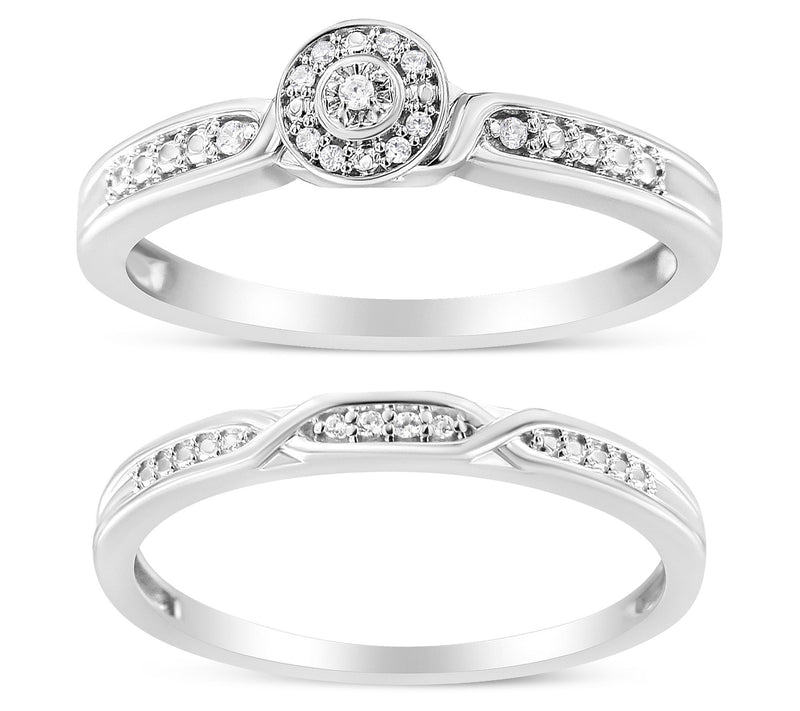 Haus of Brilliance Diamond Accent Bridal Ring S et, Sterling — View 3