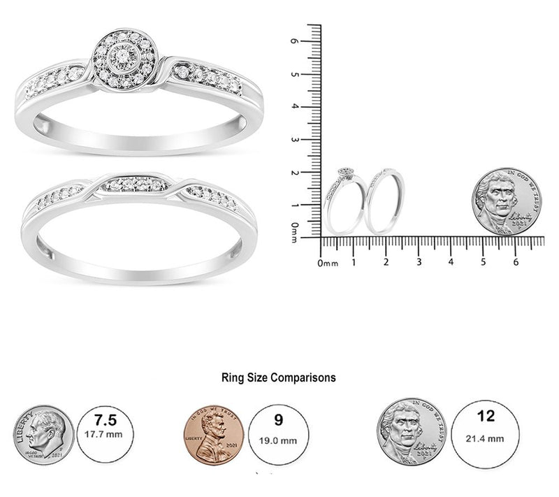 Haus of Brilliance Diamond Accent Bridal Ring S et, Sterling — View 7