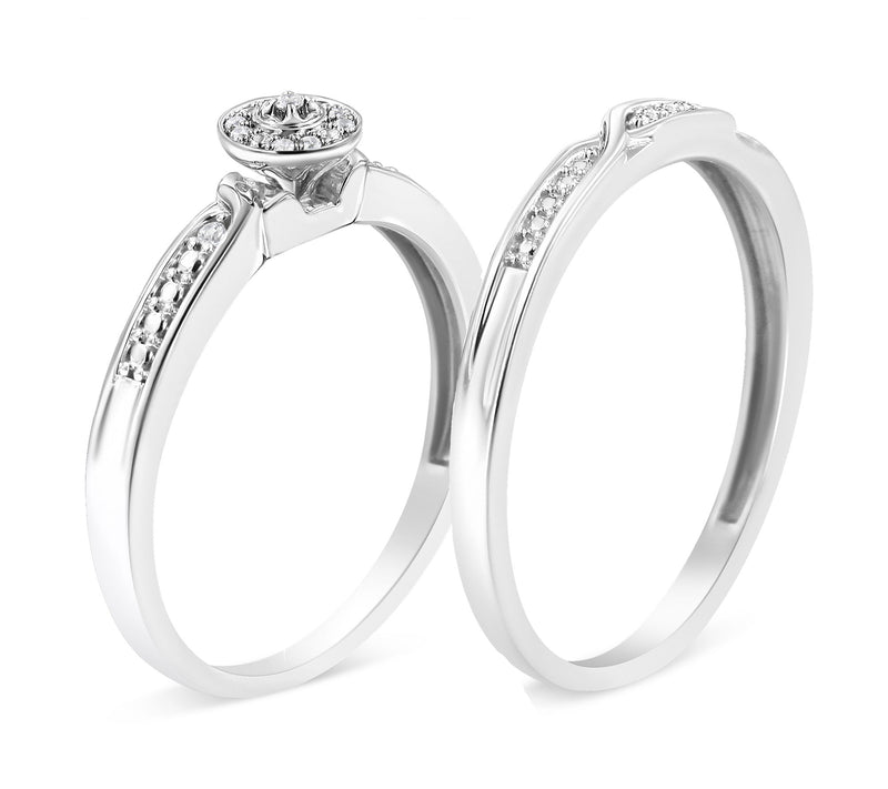 Haus of Brilliance Diamond Accent Bridal Ring S et, Sterling — View 5