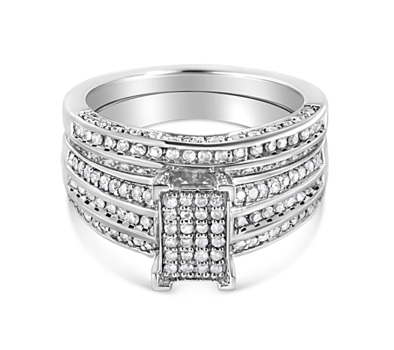 Haus of Brilliance 0.75 Cttw Diamond Ring Set, Sterling — View 5